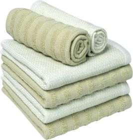Premium Dish Cloths 13"x13" (6 Pack) | 100% Natural Ring Spun Cotton | 400 GSM | Highly Absorbent & Soft |Yarn Dyed & Solid Dyed Terry Dish Cloth