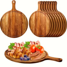 5pcs High-quality Pizza Boards with Handles, 15 Inches X 11 Inches, Natural Pizza Service Board, Suitable for Homemade Pizza (Color: brown, number: 5pcs)